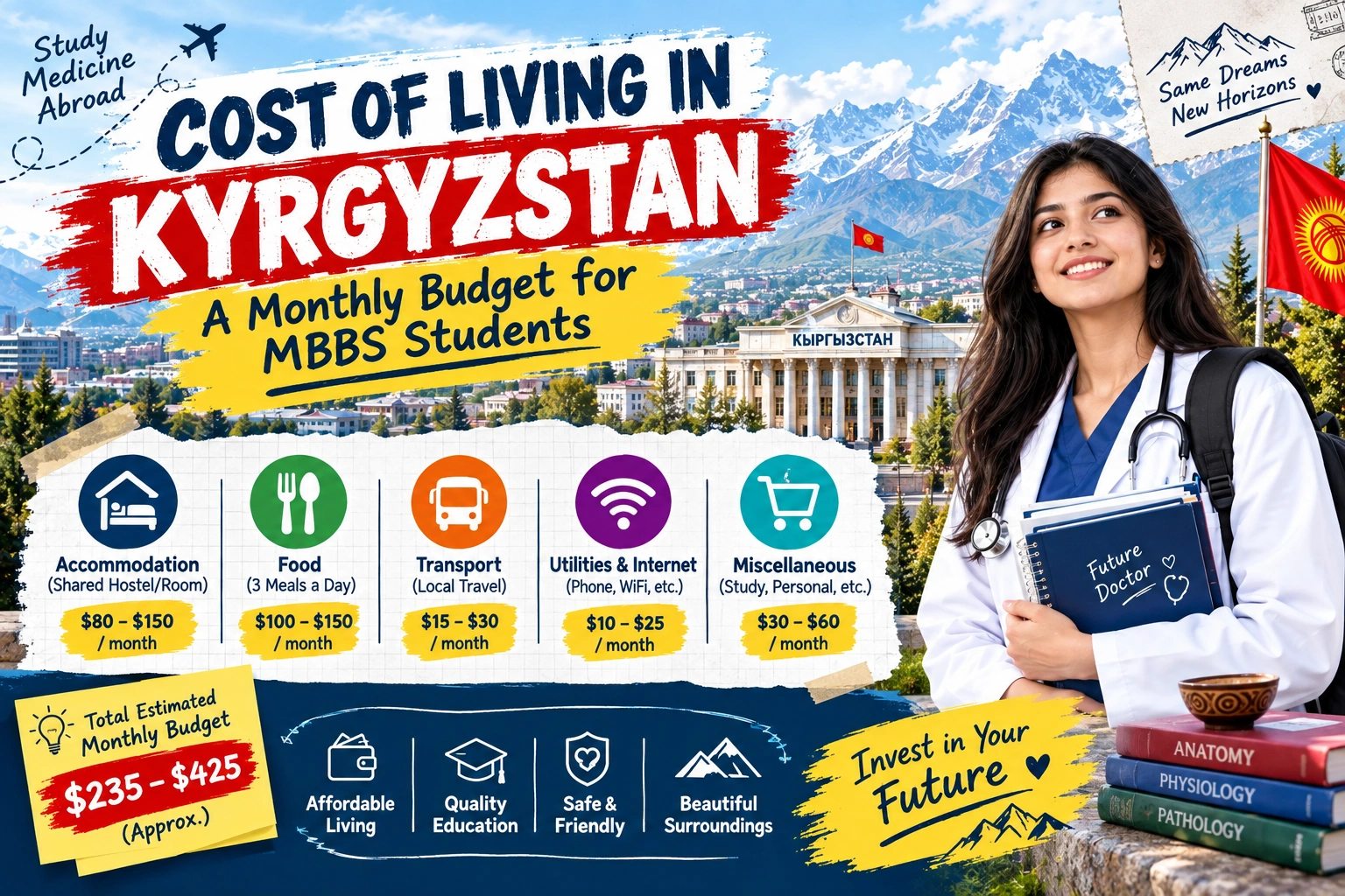 Cost of Living in Kyrgyzstan: A Monthly Budget for MBBS Students